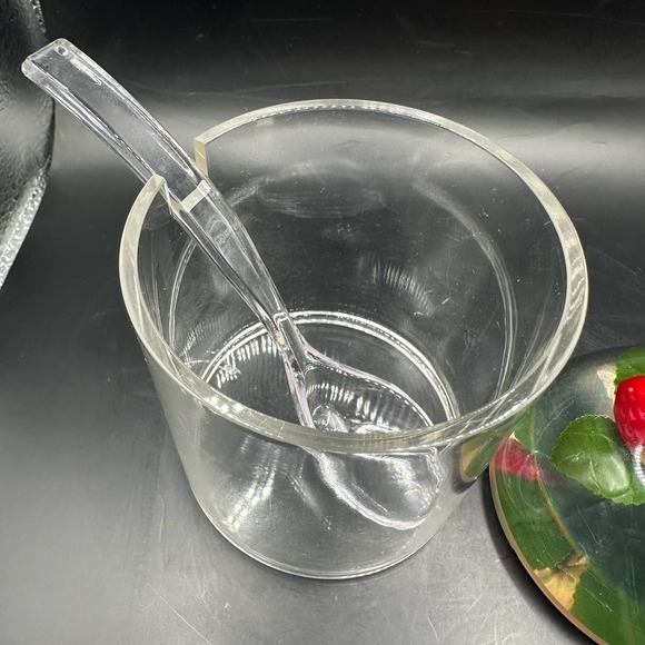Vintage Lucite Strawberry Jelly Jar w/Spoon Retro MCM - Picture 6 of 7